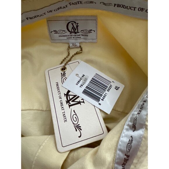 NWT CAVI Light Yellow Military Style Shirt Gold Accents Buttons Cotton SIZE 4X - Picture 7 of 7